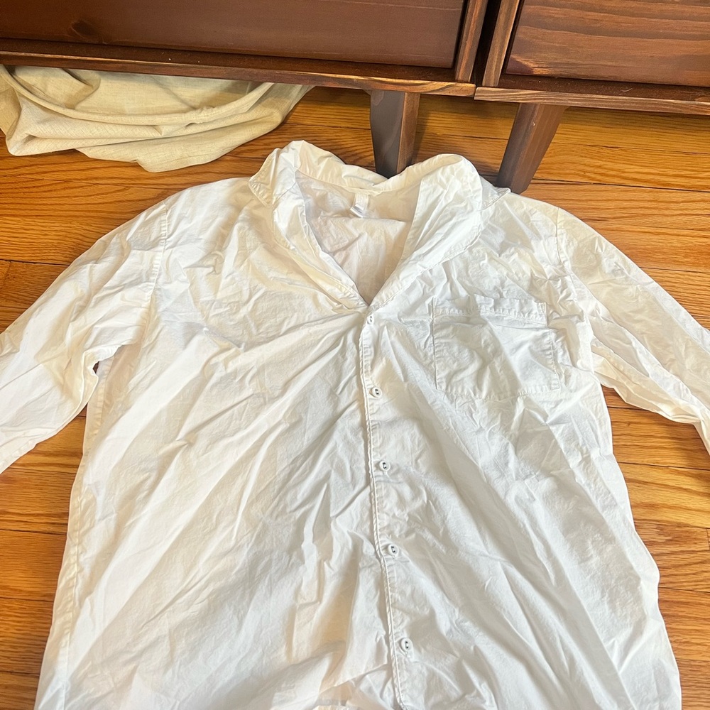 SKIMS White Cotton Button Down Shirt